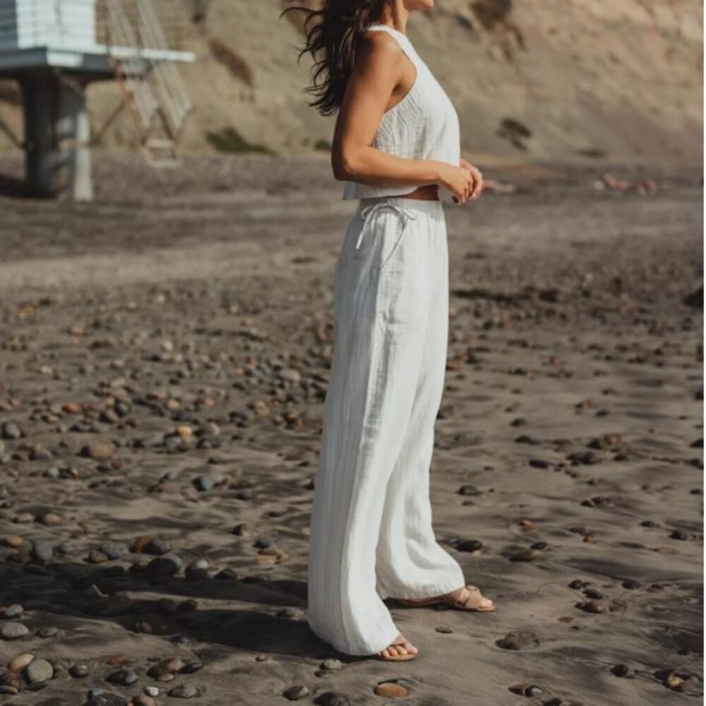 Normal Brand High-Rise Kalo Wide Leg Striped Pant 100% Cotton NWT